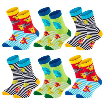 6 Paar TippTexx 24 Kinder Socken Freche Monster
